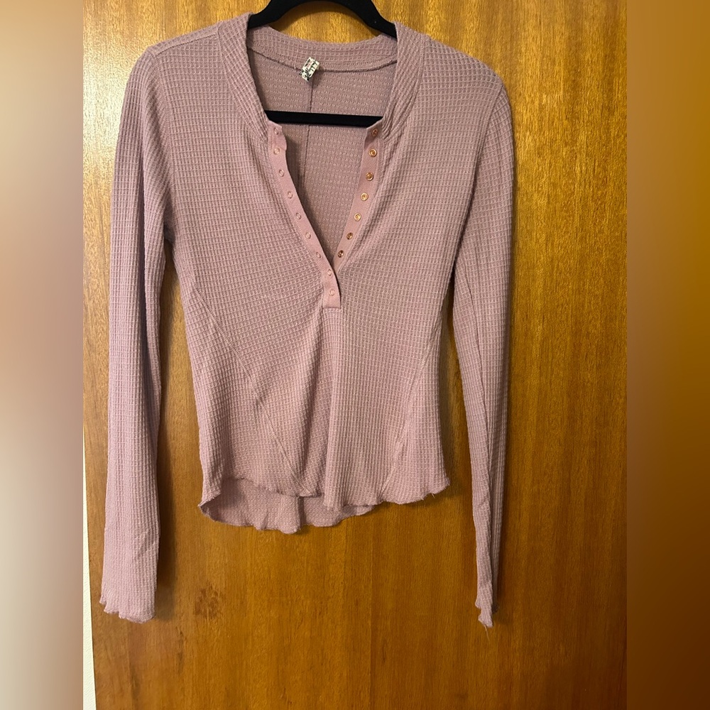 Free people One of the Girls waffle Henley